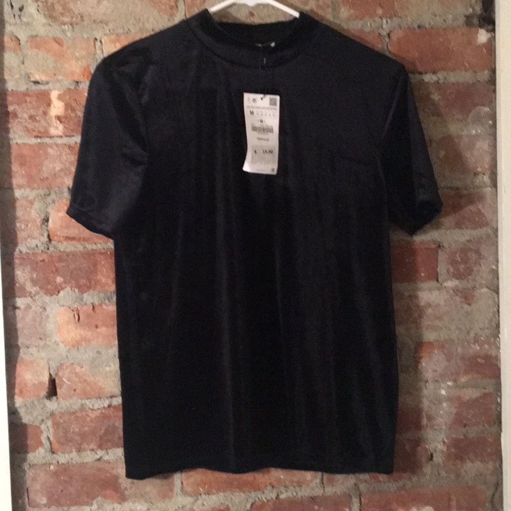 Short sleeve Zara velvet shirt